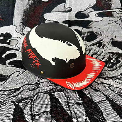 Capacete de beisebol Moto Retro Capacete de motocicleta Capacete de scooter Masculino e feminino Capacete de meio capacete de moda ao ar livre