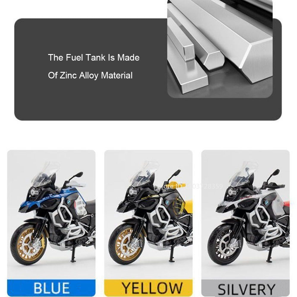 1:12 Suzuki GSX1000R R1250GS Liga Diecast Brinquedos Modelos de Motocicletas Carro com Luz Absorção de Choque Miniatura Moto Meninos Presentes