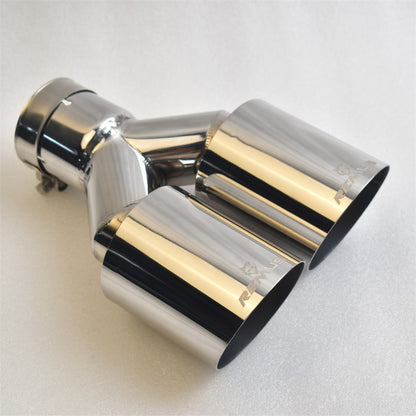 REMUS  Dual Exhaust Tip 3 Inch Inlet 3" outlet 9.5" Long Tail Pipe Double Wall Polished 304 Stainless Steel
