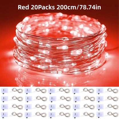 20Packs 2m LED String Lights Warm/Multicolor/Red/Green/Blue/Pink/Purple/White Christmas Atmosphere Firefly Lamp Starry Sky Light