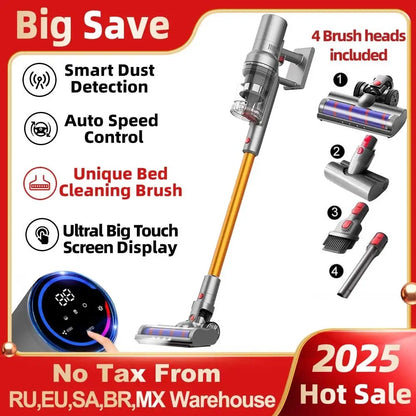 ABIR VC205 Aspirador de Pó Portátil Sem Fio, 27000PA, Tela Sensível ao Toque, Sensor Inteligente de Poeira, Controle Automático de Velocidade para Limpeza de Casa, Cama e Carpete