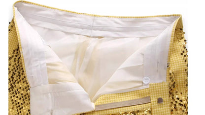 High-quality Sequined Suits Men Clothing Gold / Silver Autumn / Winter New Male Wedding Banquet Party Dress Blazer and Pant