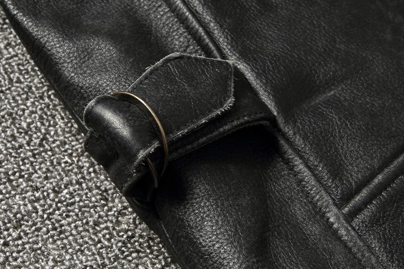 2025 Retro Style 100% Top Layer Cowhide Oversized Leather Jacket Color is made of Old Motorcycle Riding Clothes.