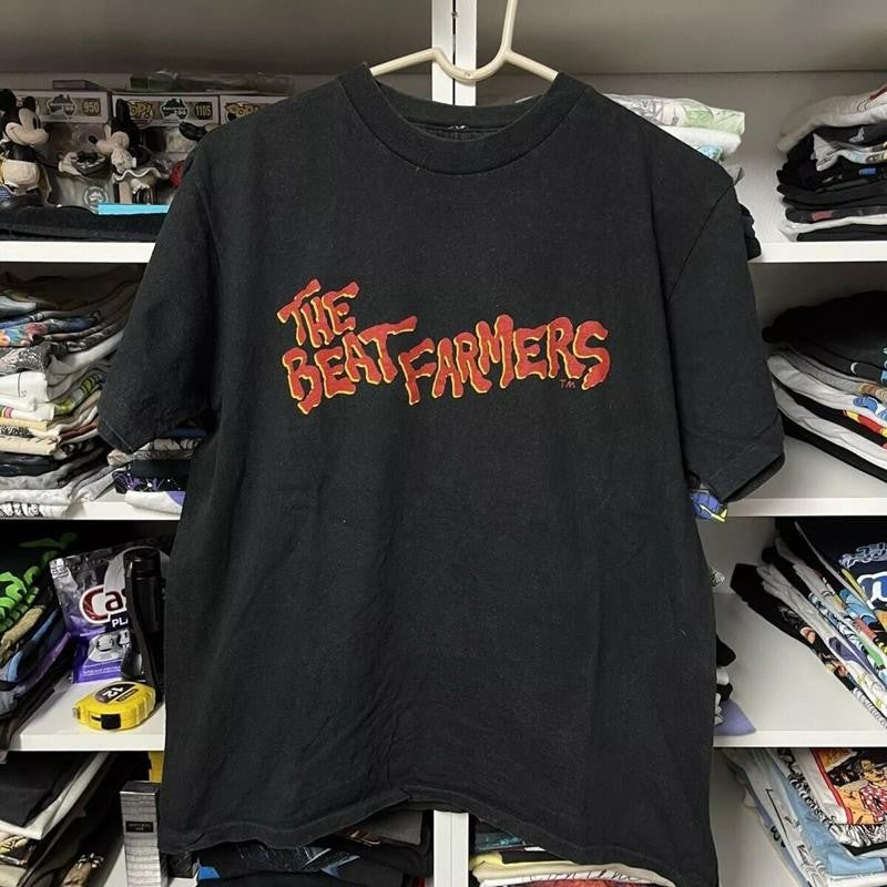 The Beat Farmers Logo For Fan Black T Shirt Full Size S 5XL