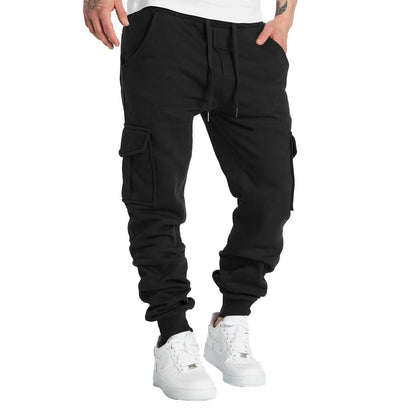 Mens Sweatpants Straight Fit Joggers for Sports and Streetwear Loose Oversized Drawstring Long Pants Men Multi-pocket Pants