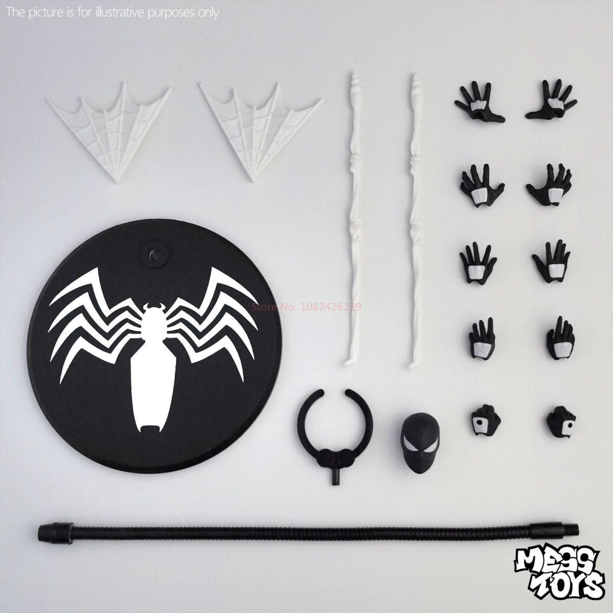 Hot Mess Toys Boneco de Ação do Homem-Aranha Preto Anime Aranha Terno Vermelho Preto Vizinho Simbionte Aranha Escarlate Cc Toys Brinquedo de Presente