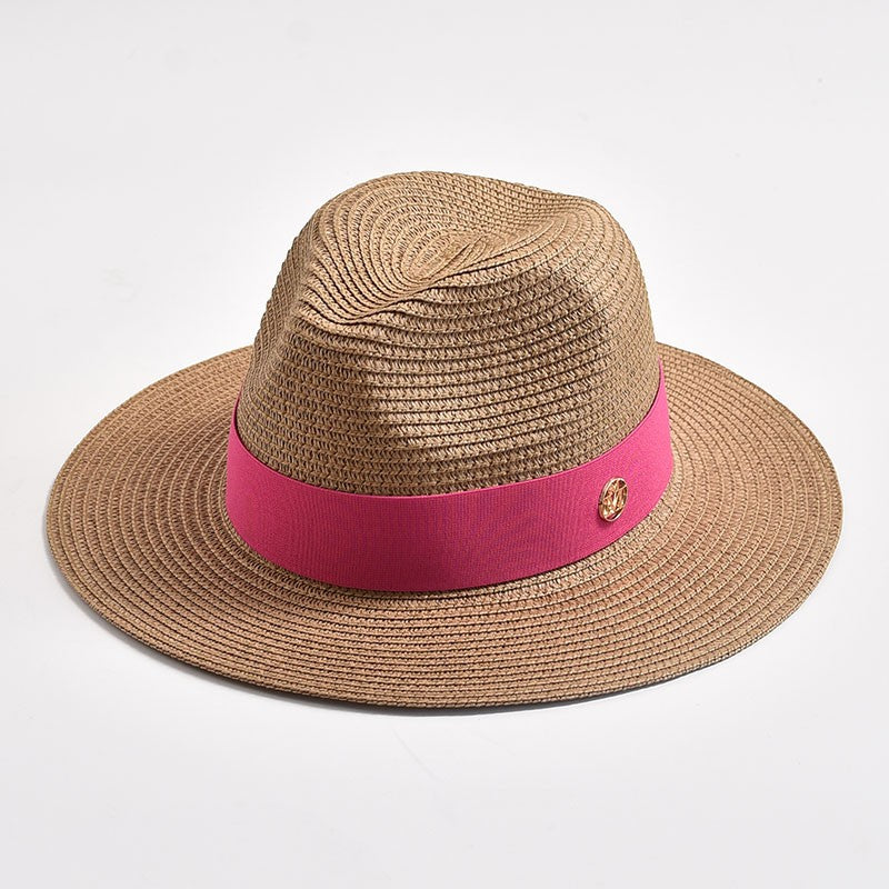 Summer Straw Hats for Women Men Panama Travel Beach Sun Hat Ribbon Decoration Elegant Luxury Jazz Hat