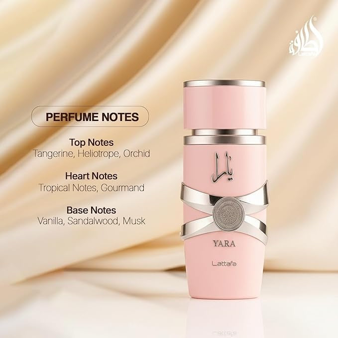 Lattafa Yara Para Mulheres Fragrância de Feromônio Perfume Feminino Árabe Colônia de Feromônio para Homens Atrair o sexo oposto Aniversário