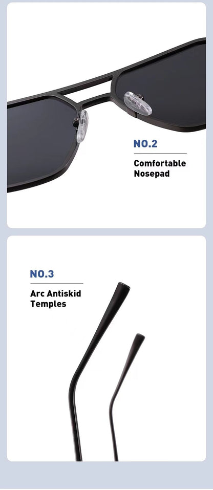 Óculos de Sol Retrô Masculino Grife Designer Alta Qualidade Armação de Metal Óculos de Sol de Proteção para Dirigir Óculos UV400