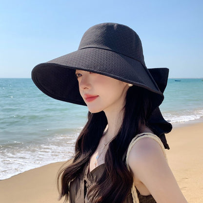 summer sun hat female sunscreen UV face protection neck protection outdoor cycling mountaineering beach large brim hat