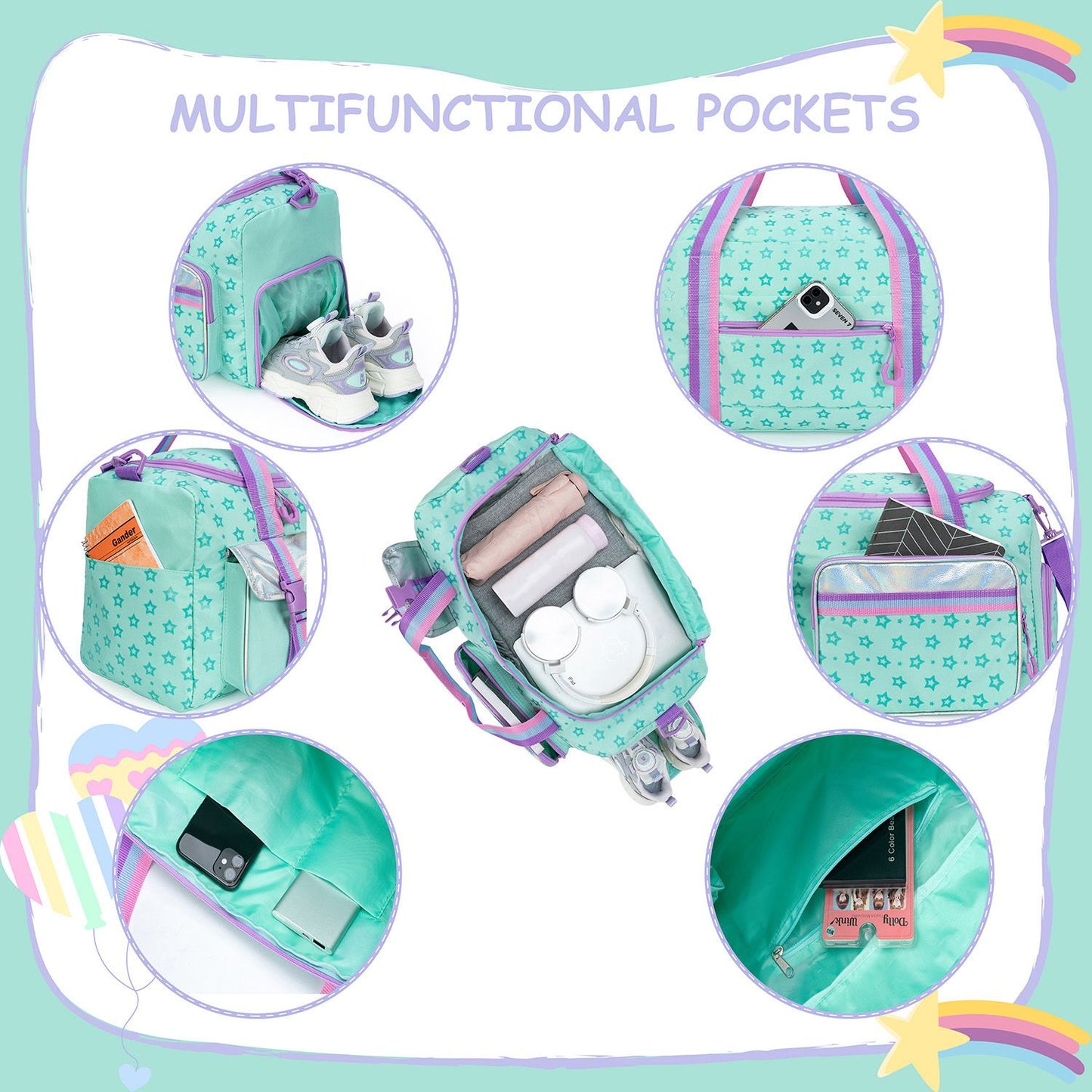 1 Pc Duffle Bag Girls Women Travel Bag Gifts Overnight Bag For Girls Women Tote Bag Sleepover Bag For Girls Gym Dance Bag