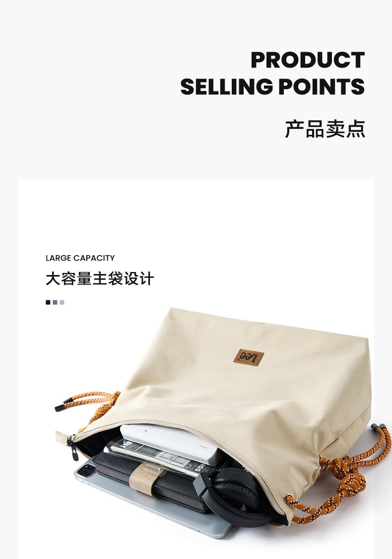 LEE Unisex Denim Blue Soft Pillow Shoulder Bags Beige Casual Simple Utility Light Ladies Large High Capacity Hobo Crossbody Bag