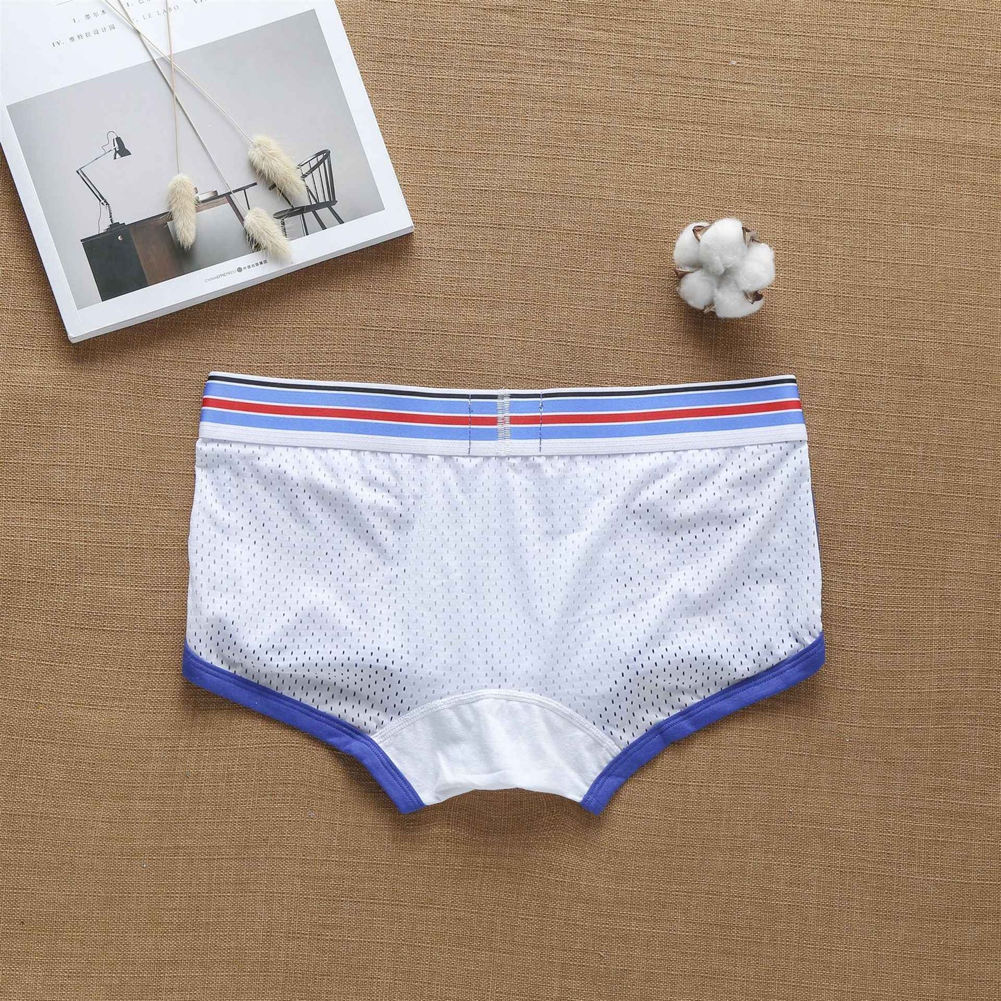 Men's boxers pure cotton mesh fashionable youth underwear student underpants