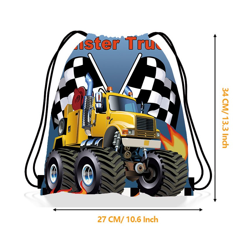 5/10/20/30/40/50pcs Monster Truck Party Favors Racing Truck Party Gift Bag Drawstring Backpacks Truck Birthday Party Decorations