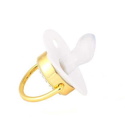 Bling Crown Pacifier with Pacifiers Chain Clip BPA Free Silicone Infant Nipple Dummy Soother New born Baby Boys Girls Gift 0-24M