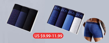 3pcs Long Boxers For Man Underware Lots Mens Underpants Cotton Men's Panties Family Boxershorts Boxer Sexy Male Shorts Calecon