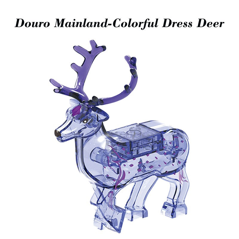 Hot Christmas Animals Deer Building Blocks Farm Scene Zoo City View Elk Reindeer Sled Figures Sika Deer Bricks Girl Boy Toy Gift