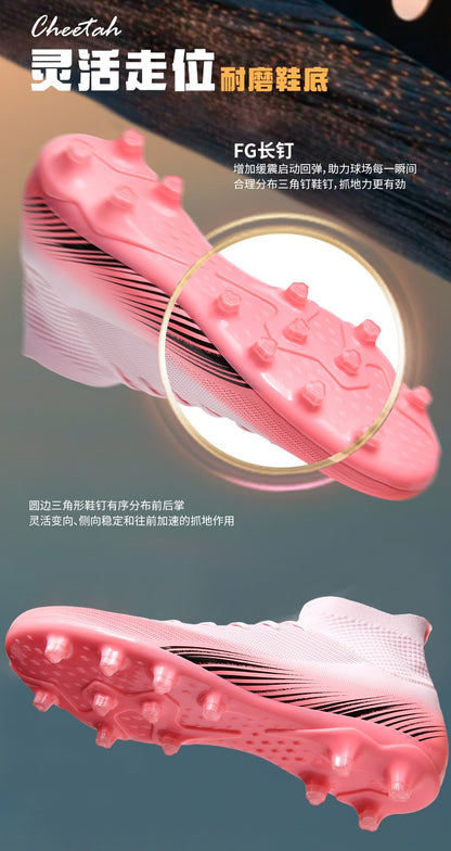 Men Fast Soccer Shoes Professional TF/FG Indoor Futsal Football Field Boot Unisex Society Cleats Long Spikes Sneaker Comfortable