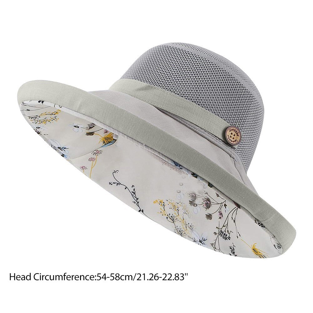 Women Mesh Sun Hats Summer Beach UV UPF Packable Wide Chin Strap, Sun Hats for Men & Women UV Protection, Sun Hat with Neck Flap