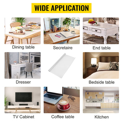 SucceBuy 1.5-2mm PVC Table Cloth Transparent Clear Desk Cover Protector Plastic Soft Glass Waterproof Oilproof for Dining Table