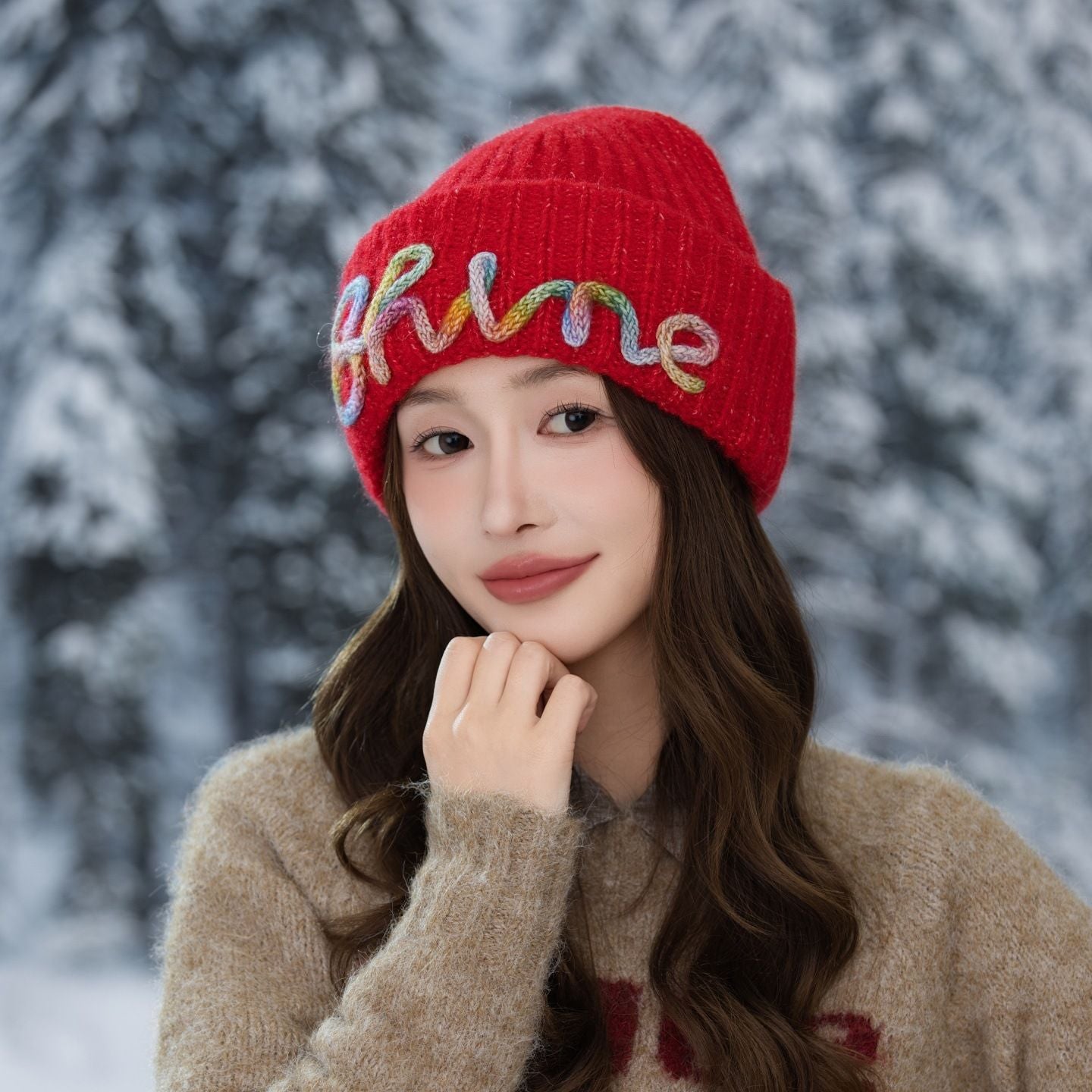 Vintage Embroidered Hats Letter Korean Version Knitted Hat for Autumn and Winter Warm Ear Protection Knitted Hats