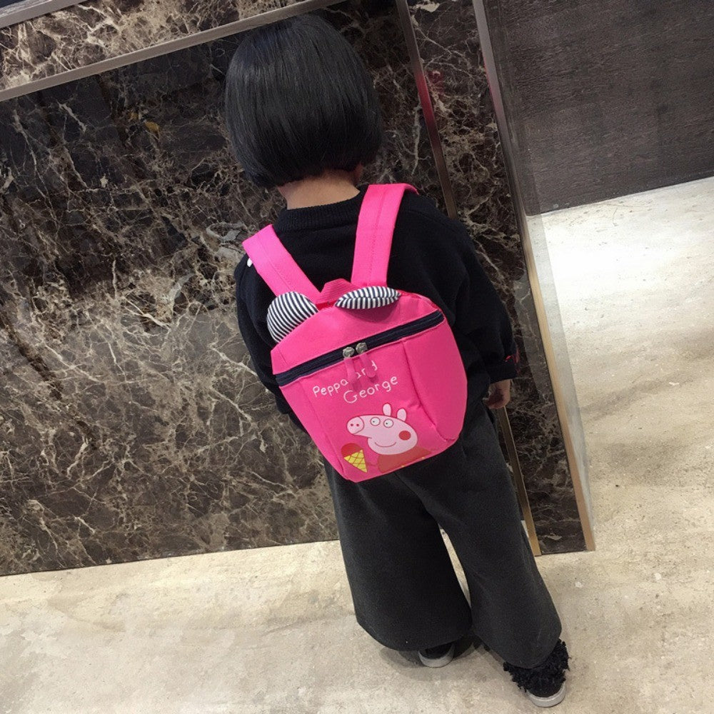 Urso 1-3 Anos Mochila Escolar Anti-perda Porquinho Desenho Animado Meninos e Meninas Creche Ensino Fundamental e Médio