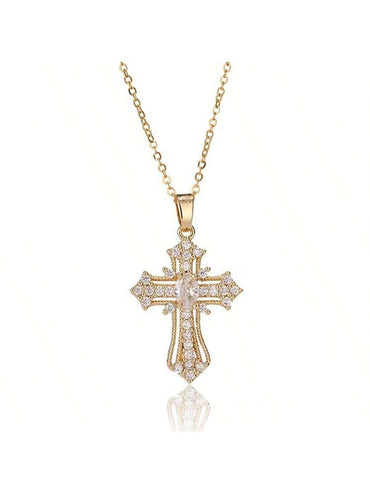 Vintage cross necklace Personalized pendant necklace niche design clavicle chain