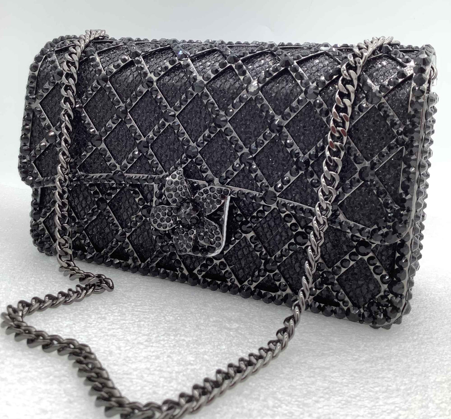 XIYUAN Women Orange/Blue/Silver/Green Jewels Long Chain Messenger Bags Party Wedding Diamonds Handbags Gems Shoulder Bag Wedding