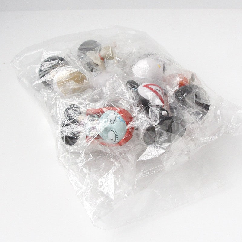 8 Peças / Conjunto Desenho Animado O Pesadelo Sally Skellington Jack Boneco de Ação de Brinquedo Natal PVC Modelo Estatueta de Vinil Presente de Halloween