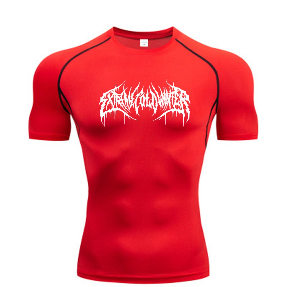 Summer Compression Sweatshirt Short Sleeve Men's Fitness T-Shirt Running Quick-Dry Top Gym Workout Bodybuilding T-Shirt S-3XL