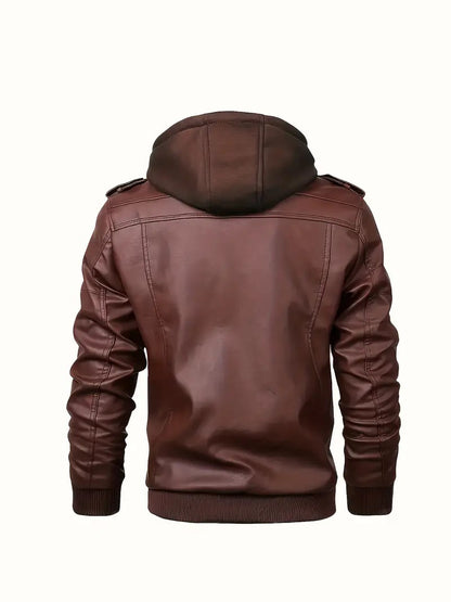 Motorcycle Leather Jackets Man Casual Fashion Motorcycle Coat Slim Fit Lapel PU Jackets Autumn Anti-wind Leather Coat Male