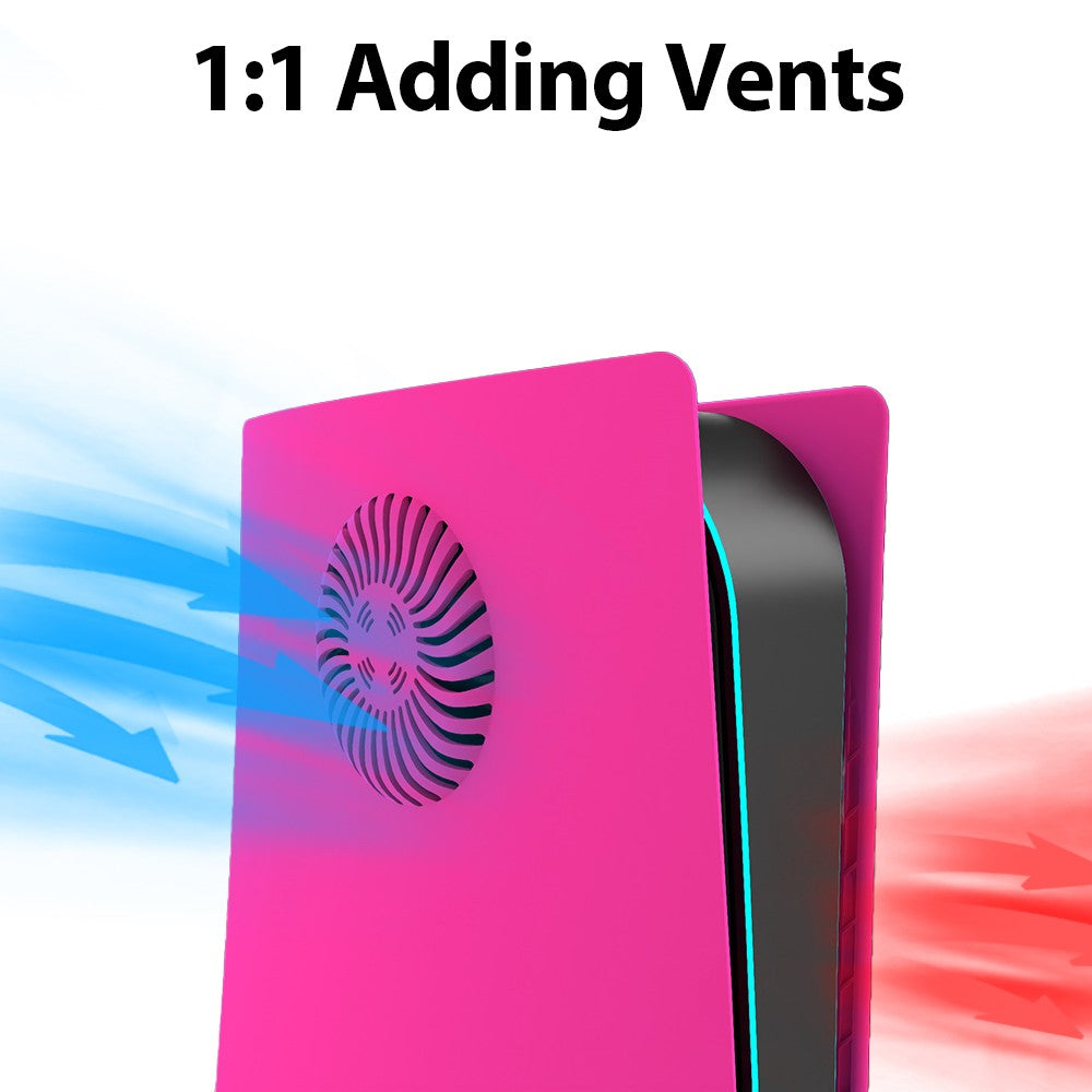 Replacement Faceplate Cooling Vents with RGB Light Strip LED Light Ring For PS5 Cover For PlayStation5 Disc Edition