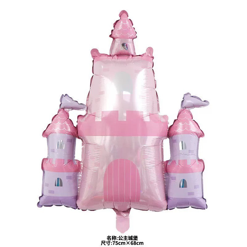 New Dream Princess Castle Pumpkin Cart Aluminum Film Balloon, Swing Bear, Children's Birthday Party Decoration Props