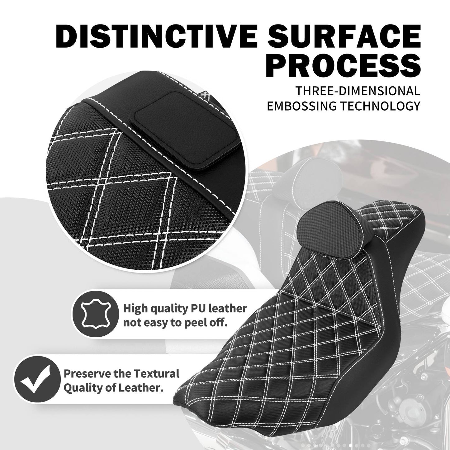 Assento Duplo de Motocicleta com Encosto para Piloto e Passageiro Para Harley Touring FLHR 2024-UP Road Street Glide CVO 2023