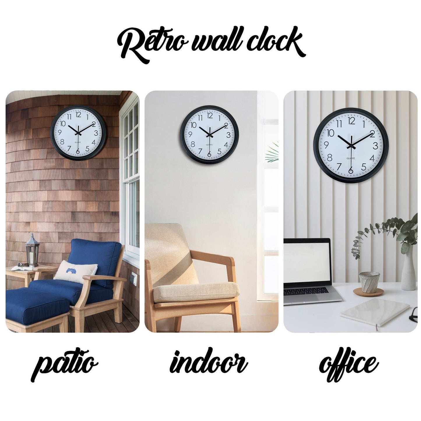 Modern simple wall clock, study, bedroom, living room, bathroom silent non-ticking wall clock, home wall decoration clock