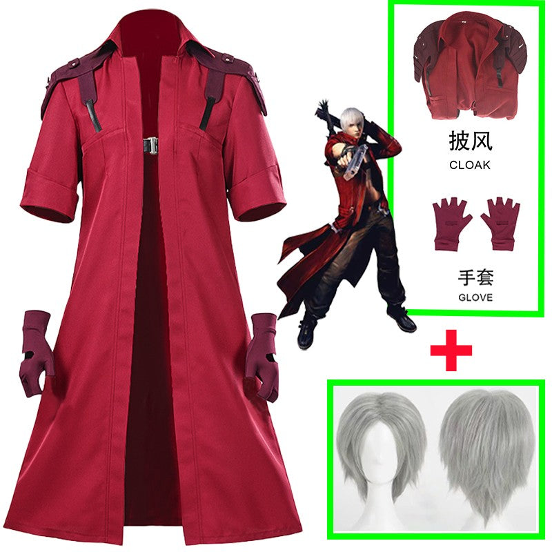 Devil May Cry 5 Dante Cosplay Costume Game DMC 5 Dante Wig Windbreaker Gloves Top Pants Disguise Suits Party Fantasia Outfits