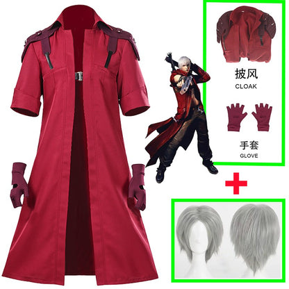 Devil May Cry 5 Dante Cosplay Costume Game DMC 5 Dante Wig Windbreaker Gloves Top Pants Disguise Suits Party Fantasia Outfits