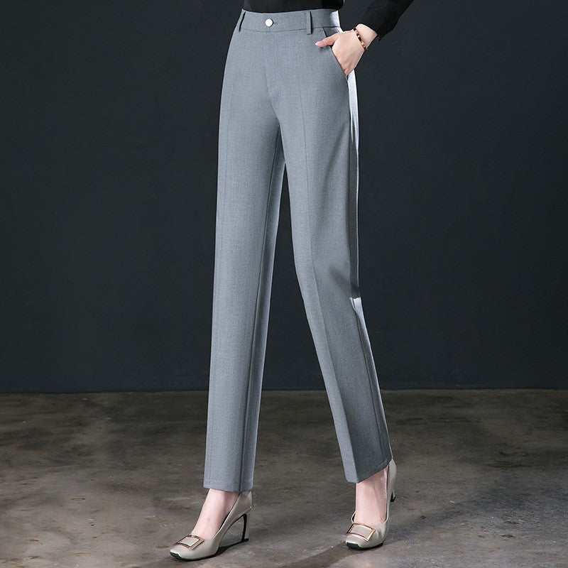 New Autumn Women's Suit Pants, Black Gray Khaki Pantalones Spring Female Slim Trousers, Asian Size 26 27 28 29 30 31 32 33