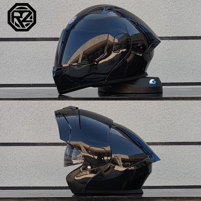 ORZ Capacete Integral Personalizado para Motocicleta Masculino Feminino Moda Capacete com Lente Dupla Capacete de Motocross de Corrida Modular Articulado Casco Moto