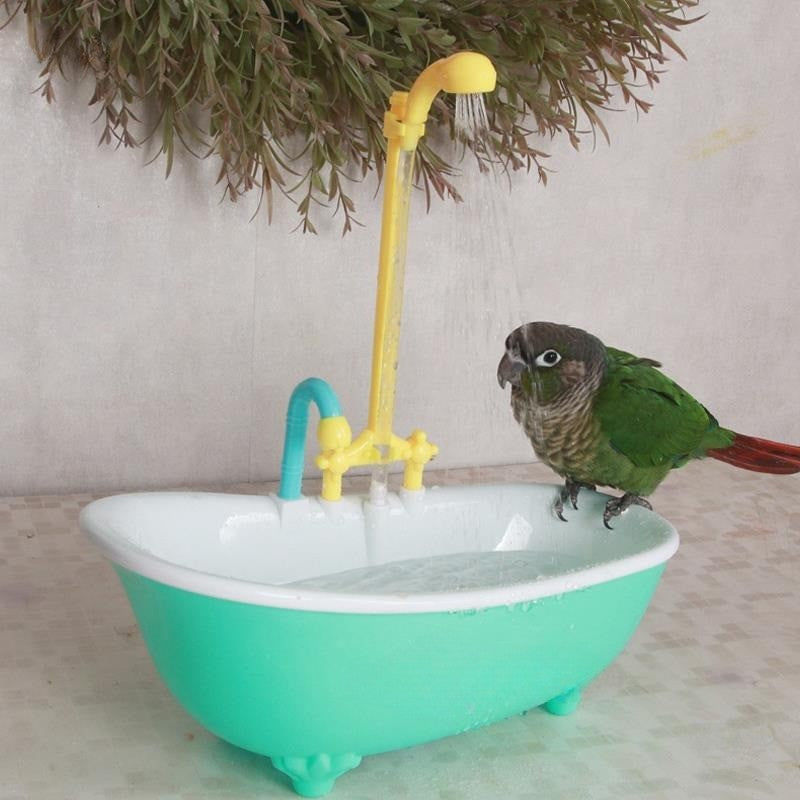 Banho Automático Inteligente para Papagaio, Chuveiro para Pássaros, Banheira, Suprimentos, Azul, Acessórios de Plástico para Gaiola, Acessório Doméstico