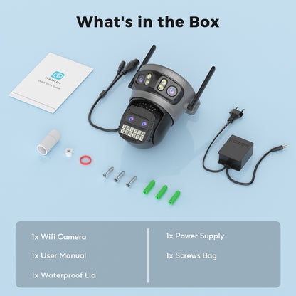 20MP 10K PTZ Wifi Camera Four Lens 10X Zoom Surveillance Camera Outdoor 360°No Dead Angle Ultra Long Range Night Vision Security