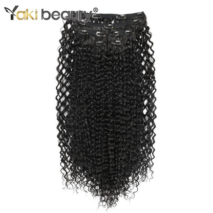 Aplique de Cabelo Cacheado Jerry Sintético de 26'' com Trama Dupla, Cabeça Completa, Fibra Japonesa Orgânica Ice Silk, Preto e Marrom, 160g
