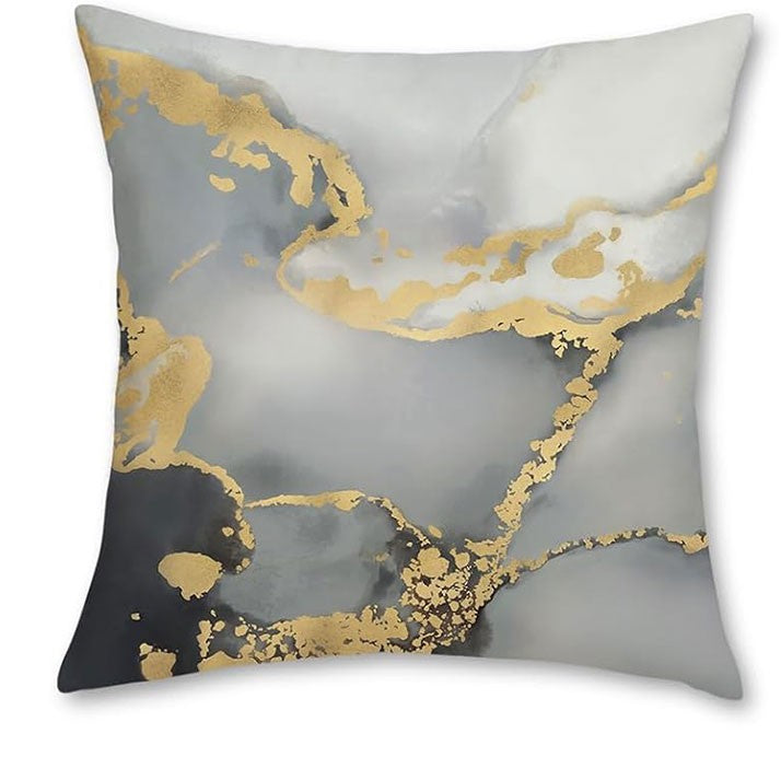 Marble Grey Black Gold Abstract Art Velvet Soft Decorative Cushion Cover Throw Pillow Cases for Sofa Bedroom Living Room Home