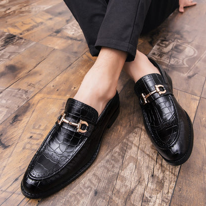 Autumn Brock leather men's head layer cowhide British Korean version breathable business dress casual wedding leather shoes