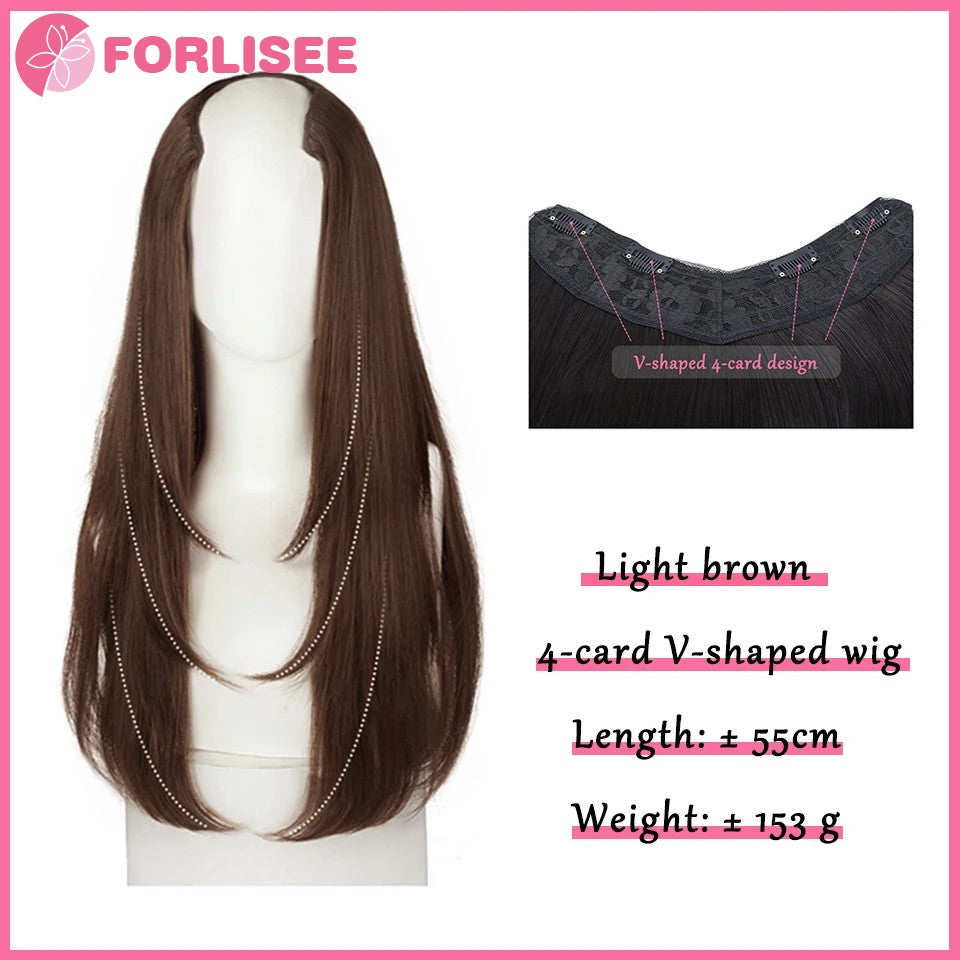 Cabelo Sintético Feminino Estilo Cabelo Comprido Cabelo Extra Comprido Perucas Sintéticas Apliques Camadas Aumento de Cabelo No Topo da Cabeça