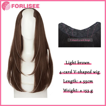 Cabelo Sintético Feminino Estilo Cabelo Comprido Cabelo Extra Comprido Perucas Sintéticas Apliques Camadas Aumento de Cabelo No Topo da Cabeça