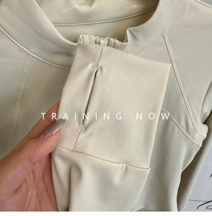 Yoga Suit Women's High-end Standing Collar Long Sleeved Sports Jacket Running Training Fitness Top Windproof Running Suit