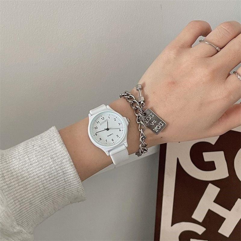 Fashion Silicone Strap Wristwatch Multi-color Student Quartz Watch Casual Adjustable Quartz Clock