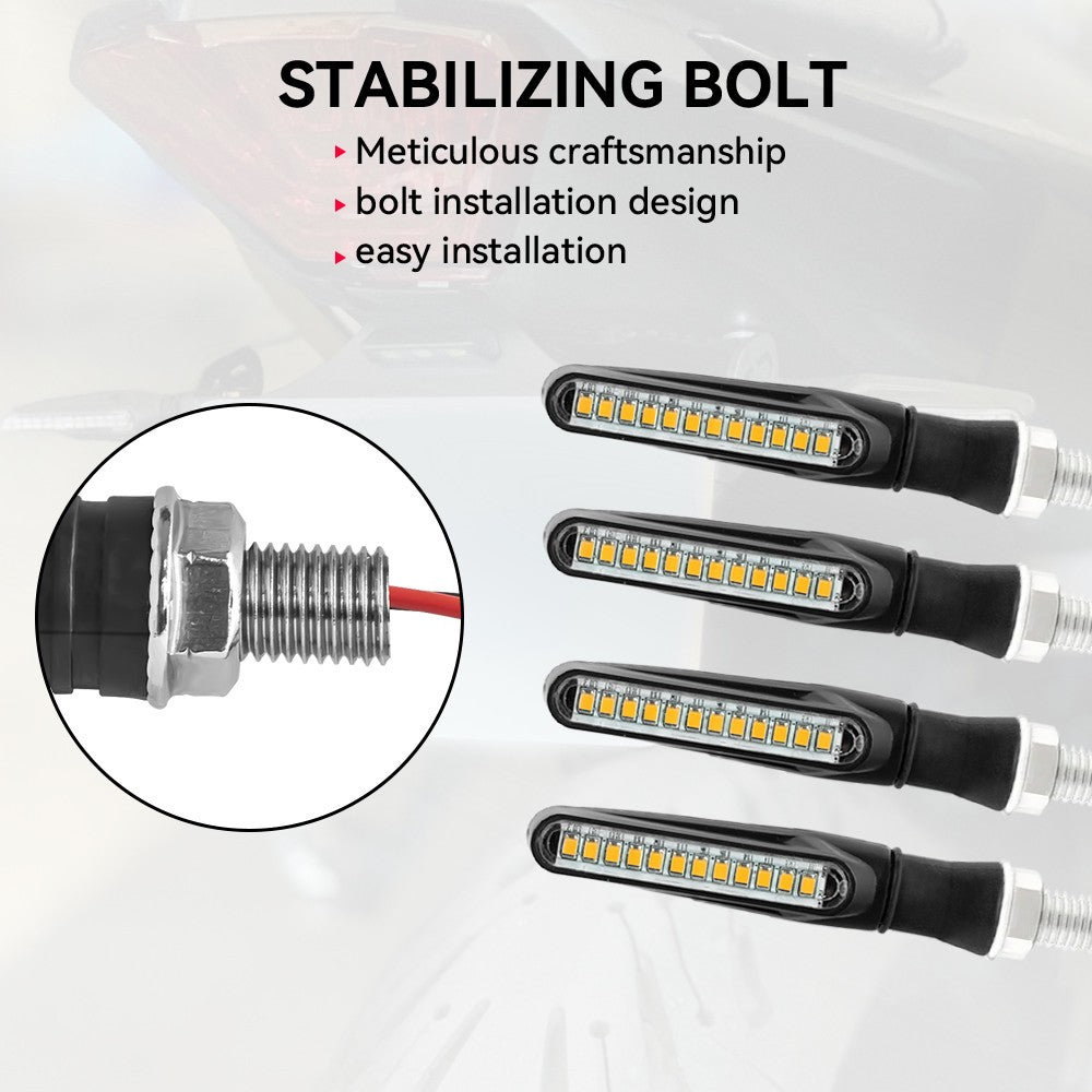 Piscas de Led para Motocicleta Indicadores de Direção Âmbar Piscante Luz de Freio Traseira Sinalizadora Lanterna DRL para Motocicleta 12V
