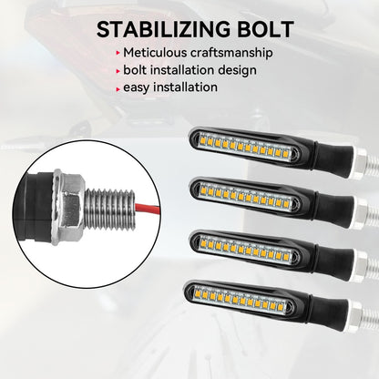 Piscas de Led para Motocicleta Indicadores de Direção Âmbar Piscante Luz de Freio Traseira Sinalizadora Lanterna DRL para Motocicleta 12V